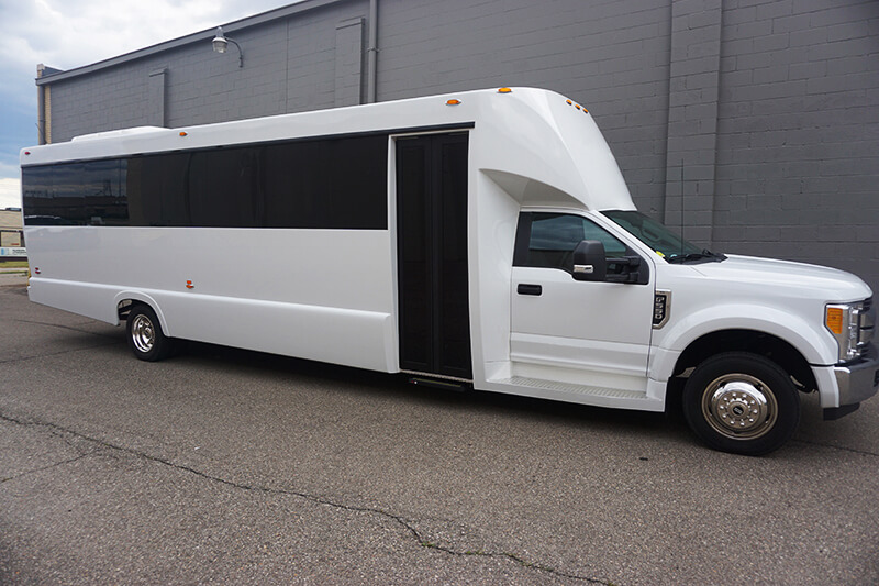 white limo bus
